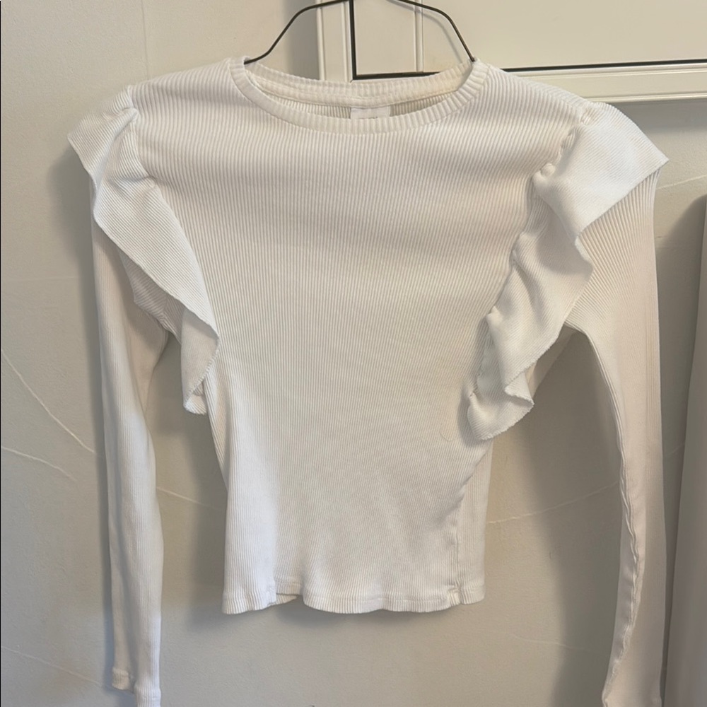 Zara White Ruffled Kids Blouse